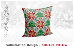 2 Cozy Christmas Knitted Designs - Sublimation Square Pillow Product Image 2
