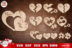 Keychains Laser Cut Mega Bundle | Glowforge | SVG Product Image 7