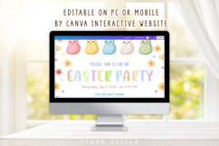 Party With My Peeps Easter Party Invitation, Canva Template Product Image 6