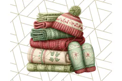 Cozy Christmas Clipart, Santa and Friends PNG Graphics Product Image 4