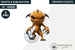 Halloween Little Monster Clipart Png, Spooky Cute Fantasy Product Image 1