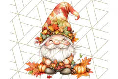Fall Gnome PNG Clipart, Cute Autumn Gnomes with Pumpkins Product Image 4