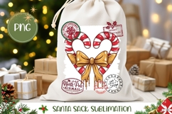 Christmas Candy Cane Santa Sack, Christmas Santa Sack PNG Product Image 1