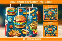 Fast Food Tumbler Wrap Designs, Sublimation Wrap Product Image 1
