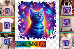 Bright TOTE BAG Magic PNG, Cat Product Image 1