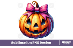 Coquette Halloween Pumpkin Iced Coffee PNG DTF Sublimation Product Image 1