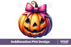 Coquette Halloween Pumpkin Iced Coffee PNG DTF Sublimation Product Image 1
