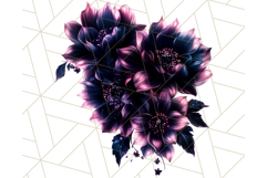 Gothic Floral PNG, Dark Aesthetic Flowers Clipart Print Product Image 4