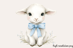 Baby Blue Easter Watercolor Clipart PNG Product Image 1