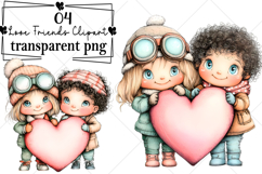 Whimsical Love Friends Clipart Watercolor PNG Product Image 1