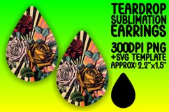 Vivid Pop Art Sublimation Teardrop Earring Design Product Image 1