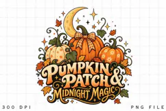 Pumpkin Patch & Midnight Magic PNG, Cozy Autumn Pumpkin Moon Product Image 2
