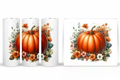 Fall Pumpkin Tumbler Design. Fall Tumbler Sublimation Product Image 2