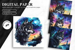 Wolf Wall Art Digital Paper Backgrounds Printable Scrapbook Product Image 1
