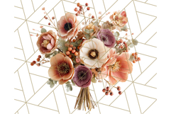 Fall Flower Bouquets Clipart PNG, Autumn Floral Clip Art Product Image 4