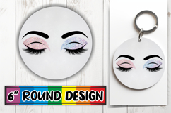Enchanted Round Keychains PNG, Woman Eyes Product Image 1