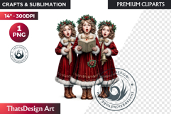 Traditional Christmas Clipart PNG, xmas sublimation, santa Product Image 1