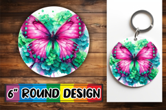 Luminous Circle Ornaments Sublimation, Butterfly Product Image 1