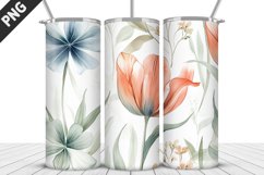 Flowers Tumbler Wrap | Sublimation Design | Tumbler PNG Product Image 1