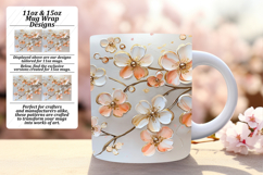 Beautiful 15oz Mug Wrap Png Design , 3D Flower Product Image 1