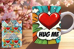 Chic 15oz Mug Wrap Png Template , 3D Heart Product Image 1