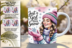 Graceful 11oz Mug Wrap Png Design , Just A Girl Product Image 1