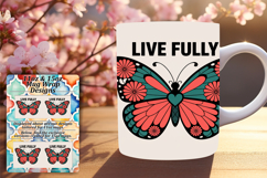 Fashionable 11oz Mug Wrap Png Template , Butterfly Product Image 1
