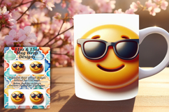 Charming 15oz Mug Wrap Png Artwork , 3D Emoji Product Image 1