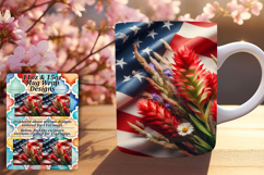 Sleek 11oz Mug Wrap Png Artwork , USA Flag Product Image 1