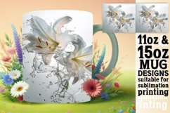 Blossom Harmony: Sublimation Splash Mug Wrap 11oz Product Image 1