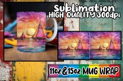 Beachside Beauty Mug Wrap Sublimation, 11oz 15oz Product Image 1