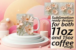 3D Flower Radiance: Mug Wrap Sublimation Product Image 1
