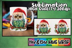 Winter Owl Mug Wrap Holiday Embroidery 11oz 15oz Product Image 1