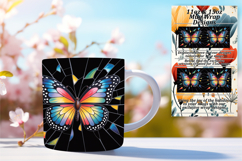 Charming 15oz Mug Wrap Png Artwork , Butterfly Product Image 1