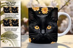 Blooming 3D Cat Magic: Vibrant Mug Wrap Charms Product Image 1