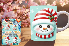 Custom 11oz Mug Wrap Png Design , Snowman Product Image 1