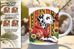 Vibrant 11oz Mug Wrap Png Template , Cute Dog Product Image 1