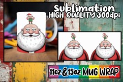 Radiant journeys 11oz 15oz sublimation wrap, Funny Santa Product Image 1