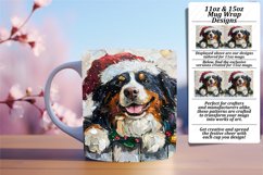 Winter Holiday Design Peeking Dog Mug Wrap Sublimation 11oz Product Image 1