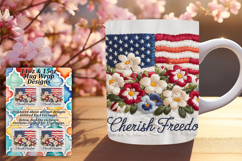 Lovely 11oz Mug Wrap Png Template , Patriotic Product Image 1