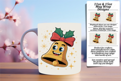 Chic 11oz Mug Wrap Png Template , Cute Christmas Product Image 1