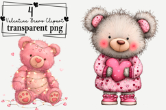Valentine Bears Clipart Watercolor PNG Product Image 1
