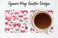 Bow Mug coaster | Coaster | Sublimation Design Product Image 1