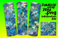 Glitter Floral Tumbler Wrap Design 20oz Product Image 1