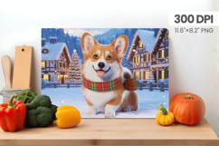Winter Dog Christmas Wonderland Cutting Board PNG Sublimatio Product Image 1