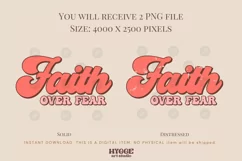 Faith over Fear Sublimation | Retro Easter PNG Product Image 2