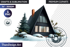 Watercolor Winter Landscapes and Snowy Cabin Illustrations Product Image 1