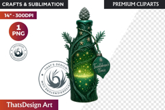 Christmas Winter Potion Bottles PNG, Magical Holiday Clipart Product Image 1