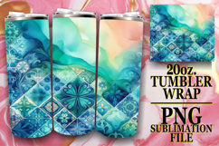 Enchanted vibes 20oz tumbler wrap, Watercolor Pattern Product Image 1