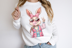Cute Easter Bunny Clipart, Happy Easter Sublimation PNG Product Image 1